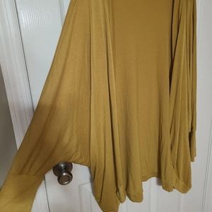 Zenana Outfitters 1X Mustard Yellow Open Front Cardigan